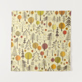 Tenture Forêt d'automne : Motif graphique transparent. (Devant)