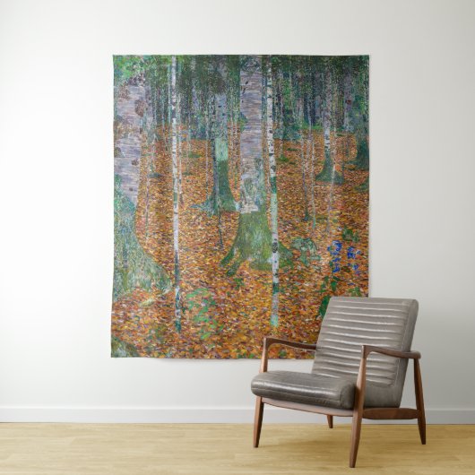 Tenture Forêt de bouleaux | Gustav Klimt | (En situation)