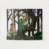 Tenture Forêt d'elfes de Chien Vizsla (Devant (Horizontal))