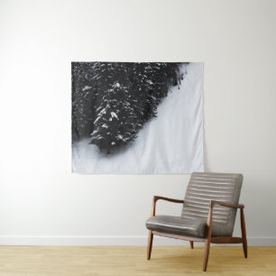 Tenture Forêt d'épinette noire et blanche et neige