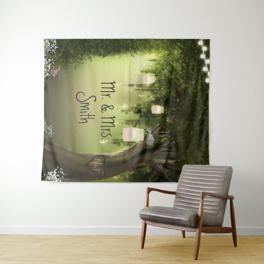 Tenture Forêt enchantée chêne fond rustique des bois (En situation (horizontale))