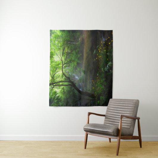 Tenture Forêt enchantée et cascade (En situation)