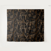 Tenture Forêt Faune Animaux Cerfs Ours Nature Sombre (Devant (Horizontal))