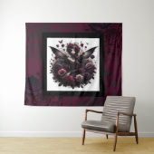 Tenture Forêt gothique foncée Fée Florale Rose Bourgogne (En situation (horizontale))