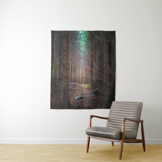 Tenture Forêt mystérieuse d'épinette (En situation)