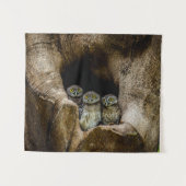 Tenture Forêt | Trois Chouettes (Devant (Horizontal))