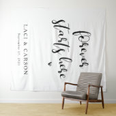 Tenture Forever commence ici - Bannière Mariage personnali (En situation (horizontale))