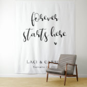 Tenture Forever commence ici - Bannière Mariage personnali (En situation)