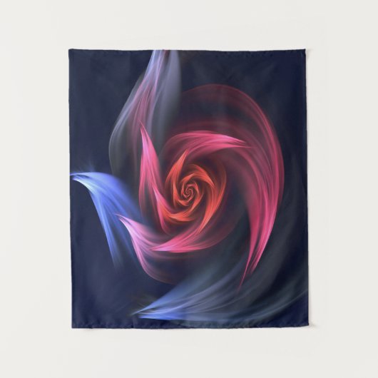 Tenture Forme De Vortex Abstrait Rouge Et Bleu (Devant)