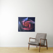 Tenture Forme De Vortex Abstrait Rouge Et Bleu (En situation (horizontale))