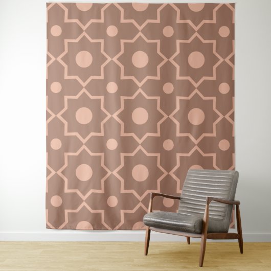 Tenture Forme géométrique rose poudré Mousse Mocha Moderne (En situation)