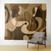 Tenture Formes biologiques tourbillonnant abstraites Brown (En situation (horizontale))
