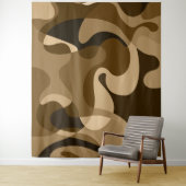 Tenture Formes biologiques tourbillonnant abstraites Brown (En situation)