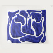 Tenture Formes fluides bleues abstraites – Art moderne 3D (Devant (Horizontal))