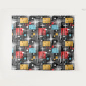 Tenture formes géométriques modernes Abstraites rayées (Devant (Horizontal))