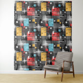 Tenture formes géométriques modernes Abstraites rayées (En situation)