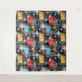 Tenture formes géométriques modernes Abstraites rayées (Devant)