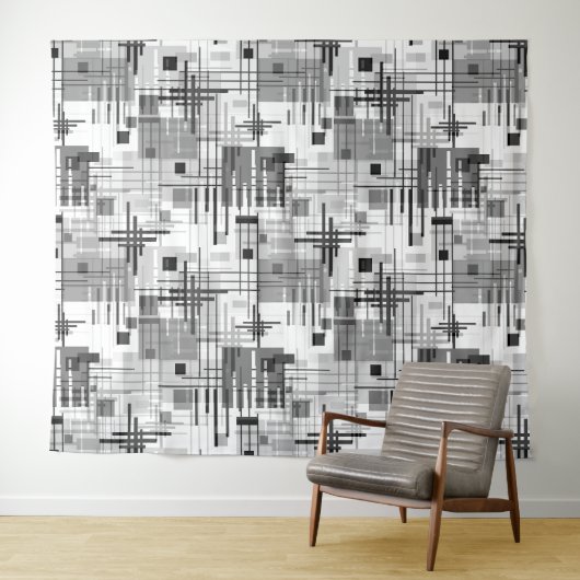 Tenture formes géométriques modernes Abstraites rayées (En situation (horizontale))