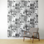 Tenture formes géométriques modernes Abstraites rayées (En situation)