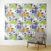 Tenture formes géométriques modernes Abstraites rayées (En situation (horizontale))