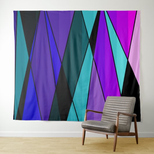 Tenture formes géométriques modernes Abstraites triangles (En situation (horizontale))