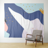 Tenture Formes organiques colorées composition moderne (En situation (horizontale))