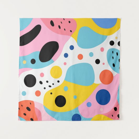 Tenture Formes organiques colorées joueuses| monogramme (Devant)