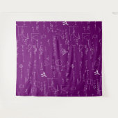 Tenture Formules et équations mathématiques blanches viole (Devant (Horizontal))