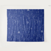 Tenture Formules et équations mathématiques bleu royal (Devant (Horizontal))