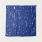 Tenture Formules et équations mathématiques manuscrites bl (Devant (Horizontal))