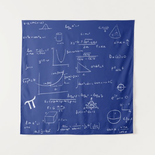 Tenture Formules et équations mathématiques manuscrites bl (Devant)