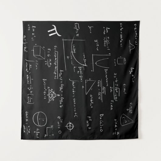 Tenture Formules et équations mathématiques manuscrites No (Devant (Horizontal))
