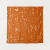 Tenture Formules et équations mathématiques manuscrites Or (Devant (Horizontal))