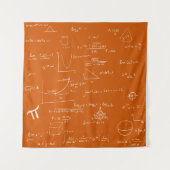Tenture Formules et équations mathématiques manuscrites Or (Devant)