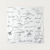 Tenture Formules mathématiques manuscrites blanches Équati (Devant)