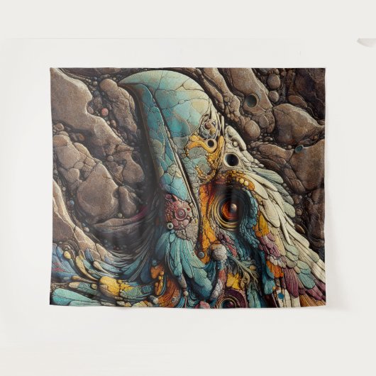 Tenture Fossile D'Un Oiseau Extinct Dans Les Rochers - Art (Devant (Horizontal))