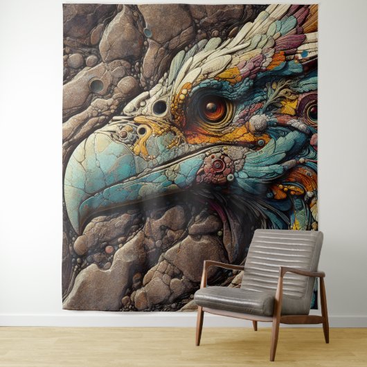 Tenture Fossile D'Un Oiseau Extinct Dans Les Rochers - Art (En situation)