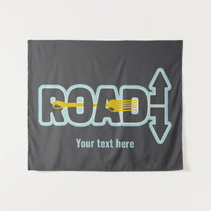 Tenture Fourche dans la route art texte typographique