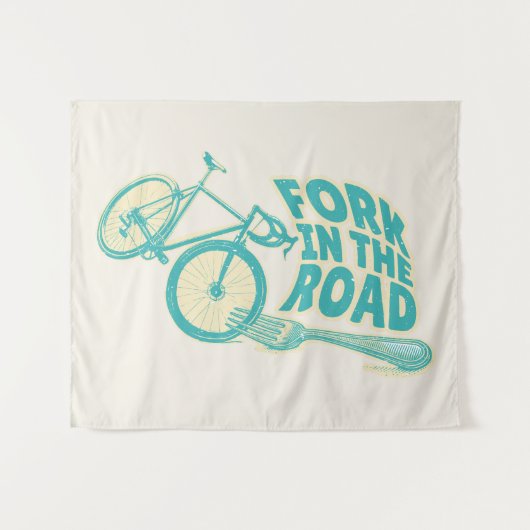 Tenture Fourche dans la rue Funny vélo (Devant (Horizontal))