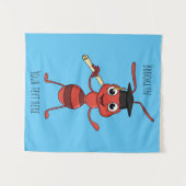 Tenture Fourmi rouge de dessin animé mignonne et heureuse  (Devant (Horizontal))