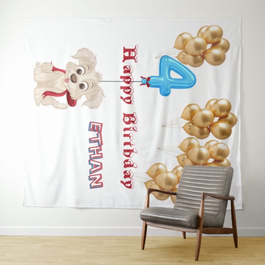 Tenture Fourth Birthday  (En situation (horizontale))