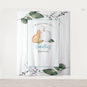 Tenture Fox Citrouille Baby shower Backdrops Garçon (Devant)