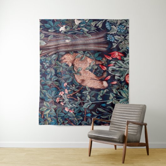 Tenture Fox dans la forêt, William Morris (En situation)