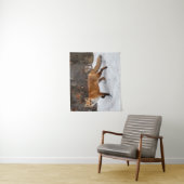 Tenture Fox Sur Neige (En situation)