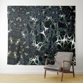 Tenture Fracale blanche imparfaite sur l'espace noir, tric (En situation (horizontale))