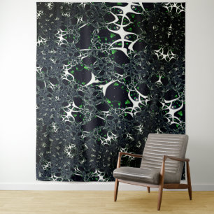 Tenture Fracale blanche imparfaite sur l'espace noir, tric