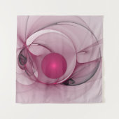 Tenture Fractal Balançant, Art Abstrait Moderne Rose de Ba (Devant (Horizontal))