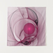 Tenture Fractal Balançant, Art Abstrait Moderne Rose de Ba (Devant)