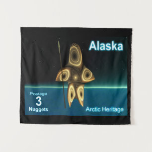 Tenture Fractal Inuit Hunter - Alaska Postage
