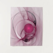 Tenture Fractale Balançant, Art Abstrait Moderne Rose de B (Devant)